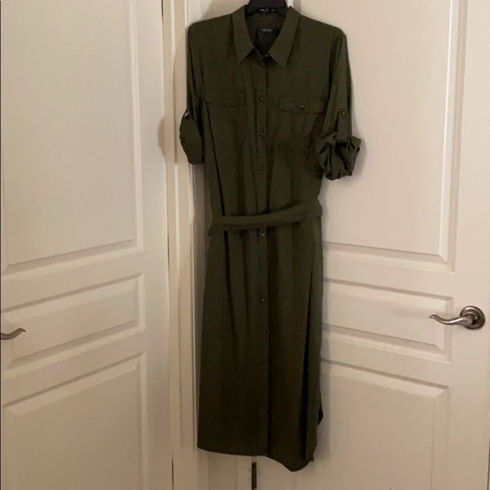 Ralph Lauren 20W Green button up dress